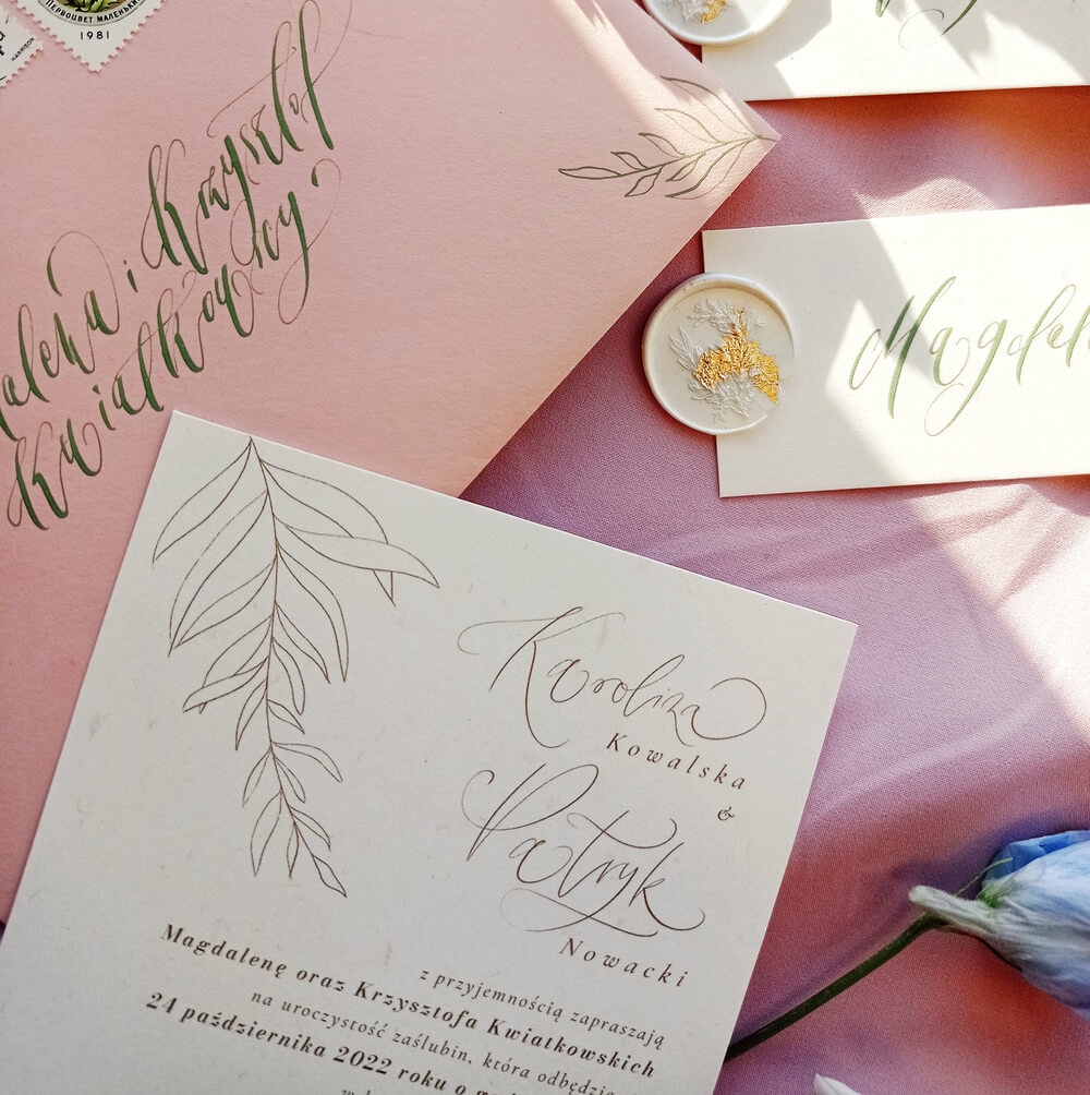 zaproszenia ślubne Leaf - projektowanie