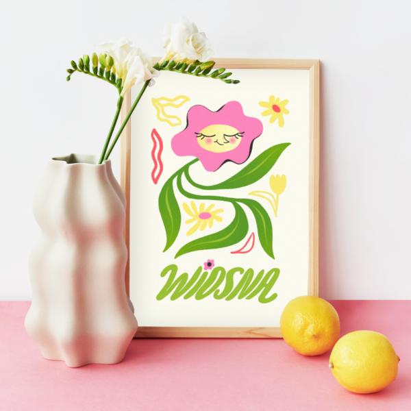 Plakat z autorską ilustracją Wiosna
